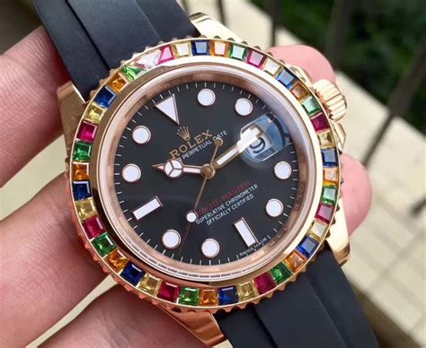 rolex rainbow yachtmaster replica|rolex yacht master alternative.